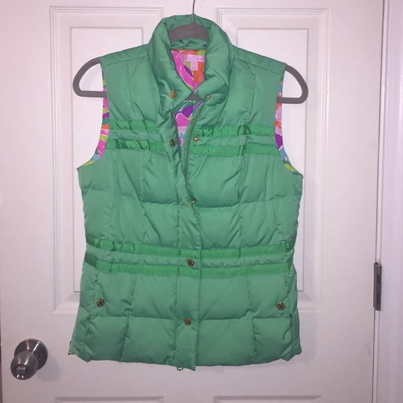 Lilly Pulitzer kelly green puffer vest