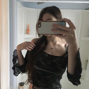 Lace Top with Nude Insert from Illusions