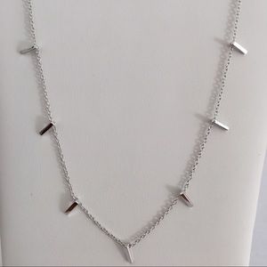 Sterling Silver 925 Dangling Bars Necklace