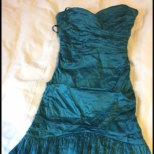 BCBGMaxAzria strapless dress, teal, size 6
