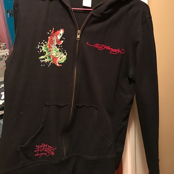 Ed Hardy zip up sweater