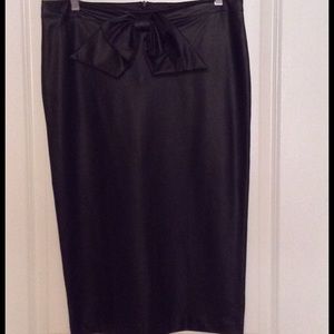 Lucky 13 Pleather Bow Pencil Skirt