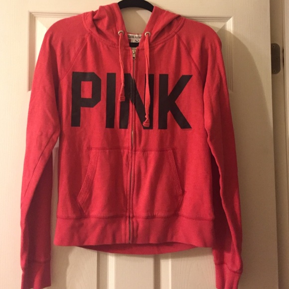 PINK zip up sweatshirt with hood