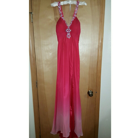 Red prom dress.