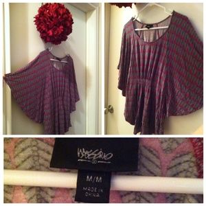 Leaf Print Batwing Top