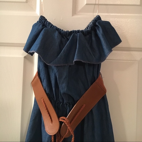 Forever 21 Body Central Denim Strapless Dress