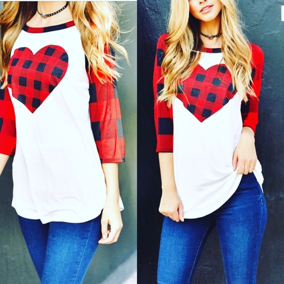 Buffalo plaid Valentine's Shirt ❤️
