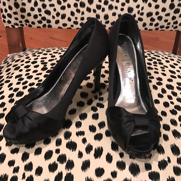 Open toe satin heels