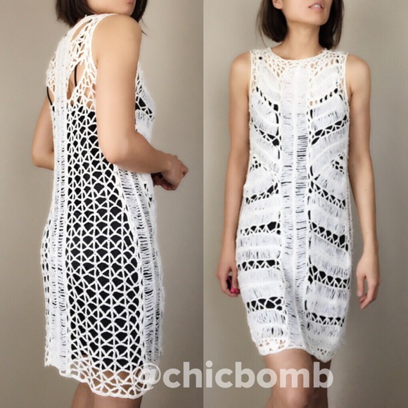 High fashion fully crocheted two piece dress. - Picture 2 of 4