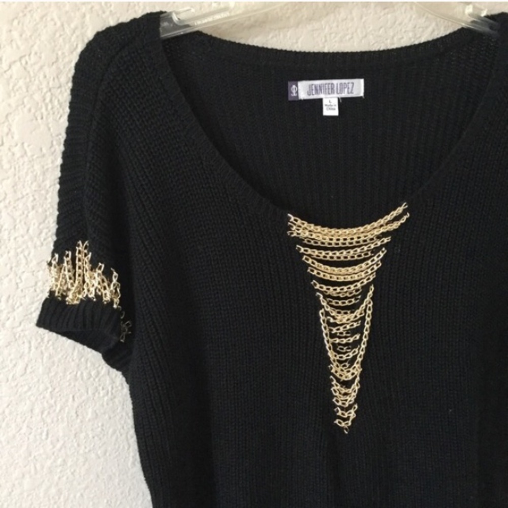 Jennifer Lopez chained knit top - Picture 2 of 5