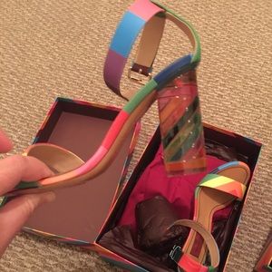 Authentic Valentino rainbow heeled sandals.