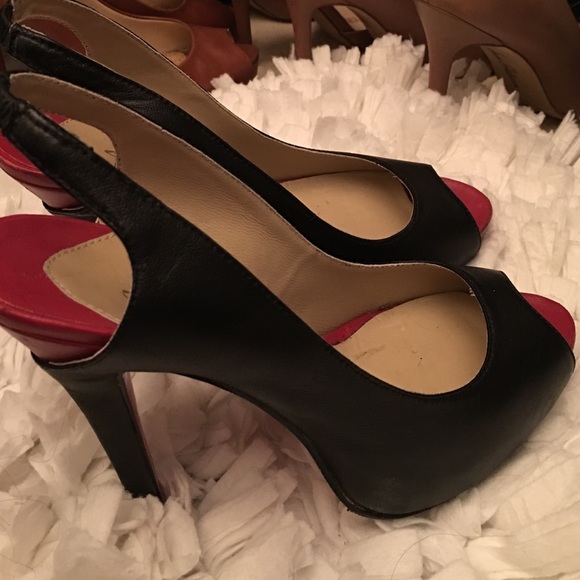 Super cute, sling back, platform, 4" heel height.