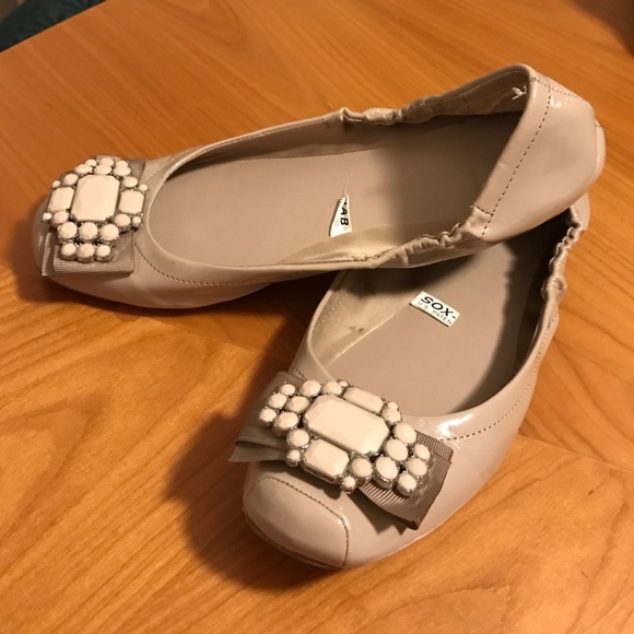 Tan ballet flats