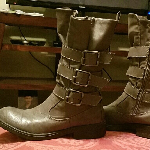 Brash Shoes - Gray Women's Combat Boots