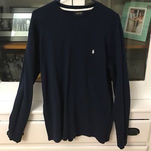 Men's navy blue polo thermal