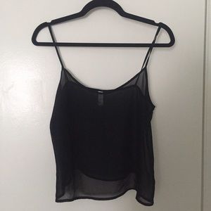 AMERICAN APPAREL BLACK SHEER CHIFFON CAMISOLE