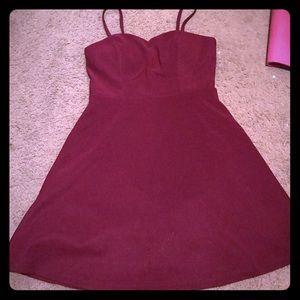 Wine sweetheart dress