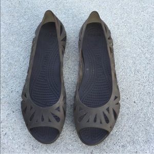 Adorable jelly peep toe flats