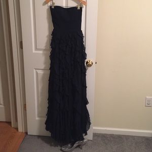 Navy waterfall gown from WHBM