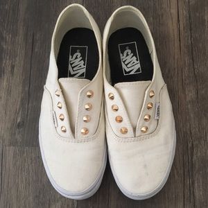 Gold studded cream Vans