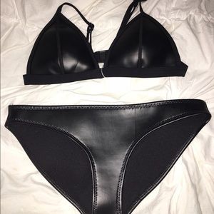 Black Leather Bathing Suit