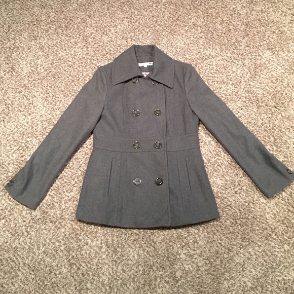 Kenneth Cole Jackets & Blazers - Kenneth Cole gray wool blend peacoat size 12