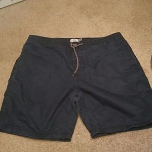 Navy blue denim shorts