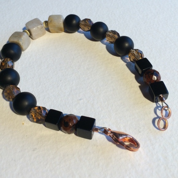 Glass and natural stone bracelet - Picture 3 of 4