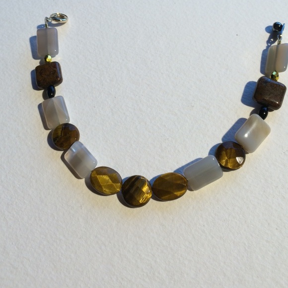 Glass and natural stone bracelet - Picture 3 of 4
