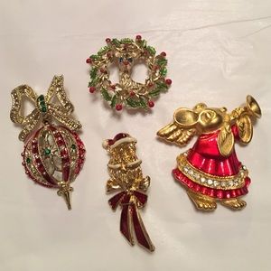 Bundle of Marked Gold Christmas Pins