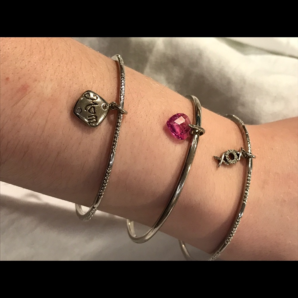 I love mom bracelet. Pink&white sapphire, 925