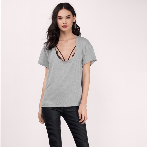 Basic Tee in Heather Grey - Picture 3 of 4