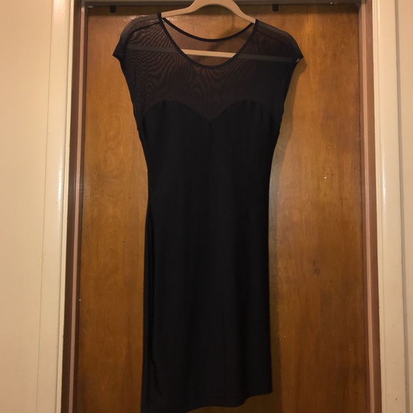 BLACK ⚫️ AMERICAN APPAREL MESH BODYCON DRESS - Picture 2 of 4