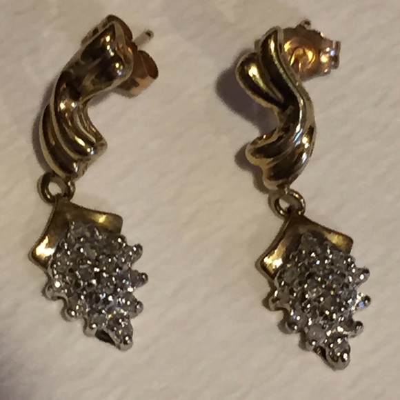 Gold and Diamond Earrings