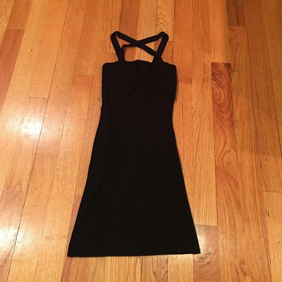 Black Sweater Club dress with back cutout
