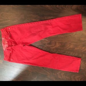 Dark red jean, worn once. Size 6