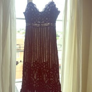 Cream and black lace BCBG cocktail dress