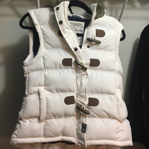White Vest with Fur Hood