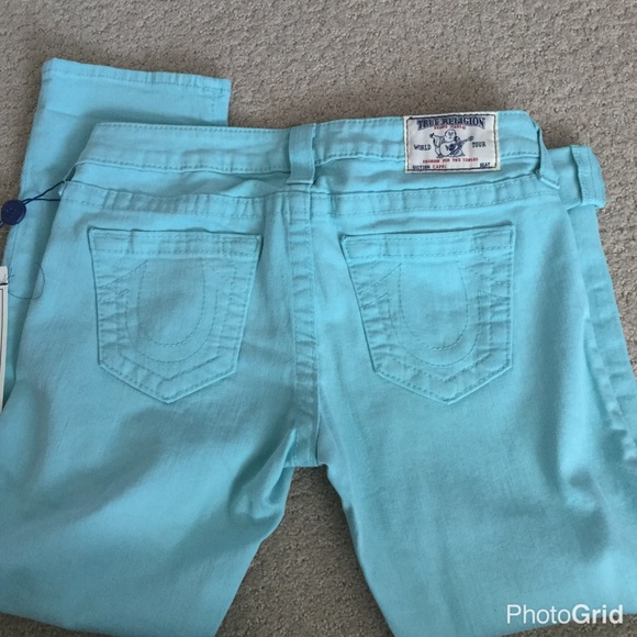True Religion Capri Jeans Turquoise - Picture 3 of 4