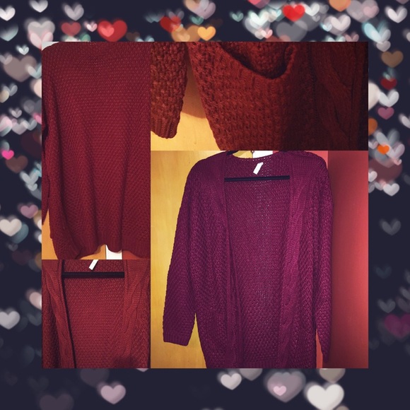 Burgundy cardigan (light image is cause of flash)