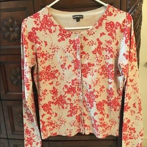 Express floral cardigan