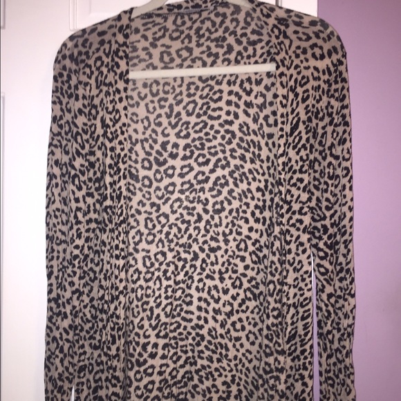 Women's leopard print open cardigan