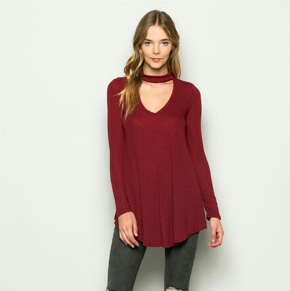 Choker V Neck Tea - Picture 2 of 3