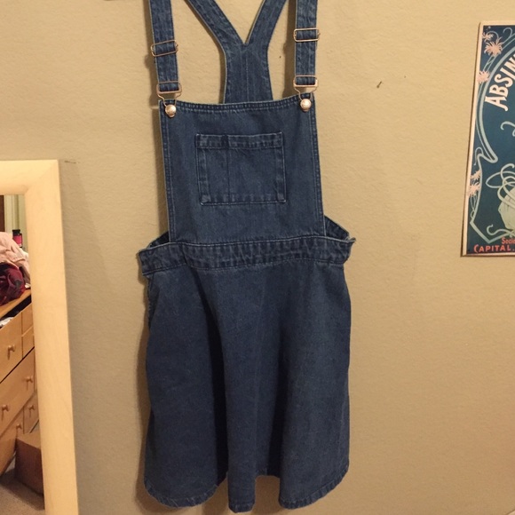 Topshop Moto denim overall dress