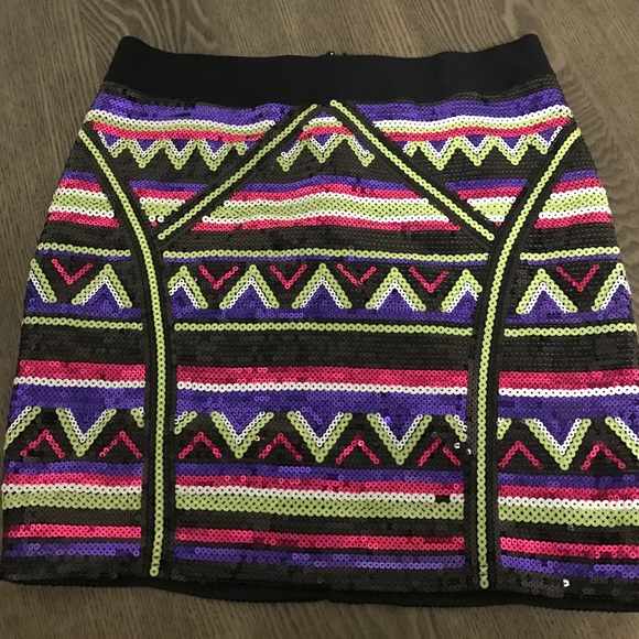 Bebe SZ XL Sequin mini skirt