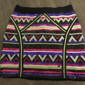 Bebe SZ XL Sequin mini skirt
