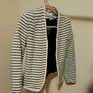 Tweed navy and white blazer