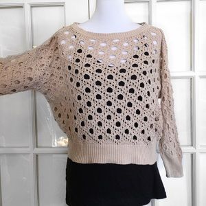 XXI Taupe Open Knit Dolman Sweater