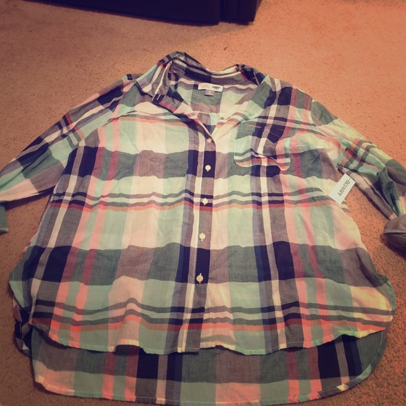 Old navy sheer plaid shirt