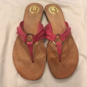 Pink and Gold Lilly Pulitzer Flat Sandals